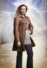 catherine tate leather coat