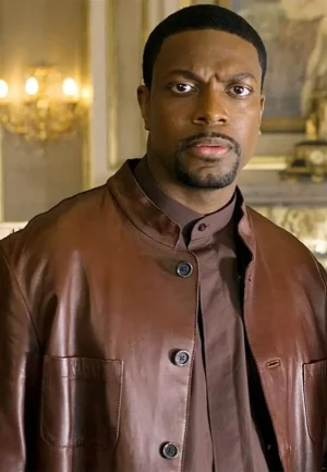 chris tucker brown leather coat