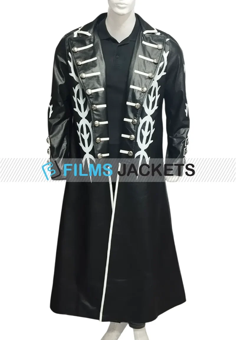 devil may cry 5 vergil black leather coat