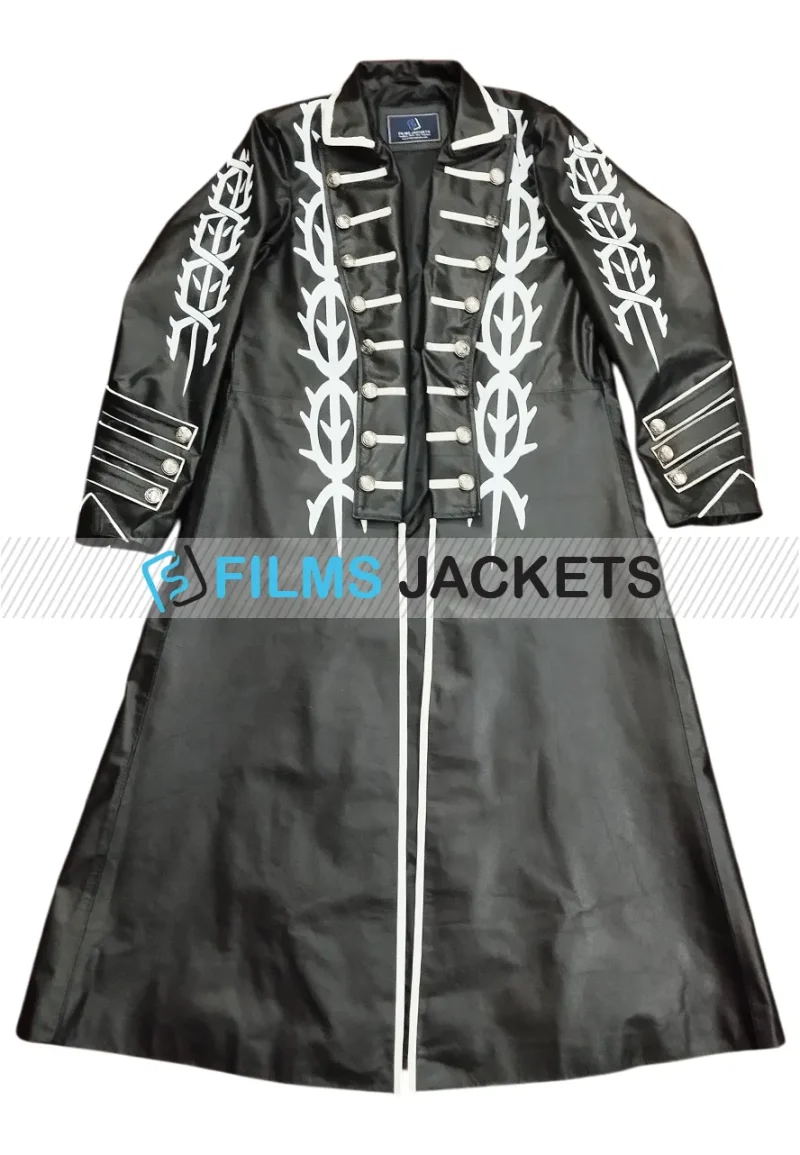 devil may cry long black leather coat