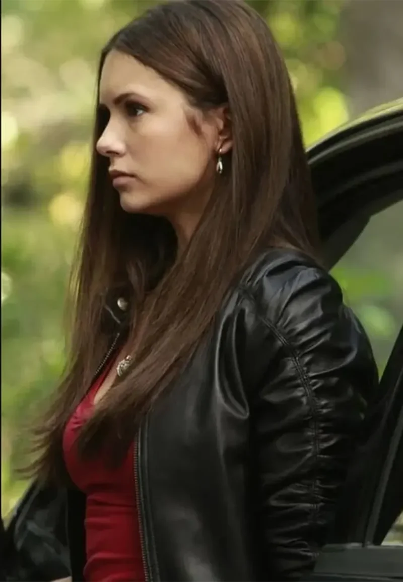 elena gilbert black leather jacket