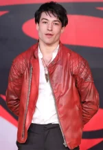 ezra miller leather jacket