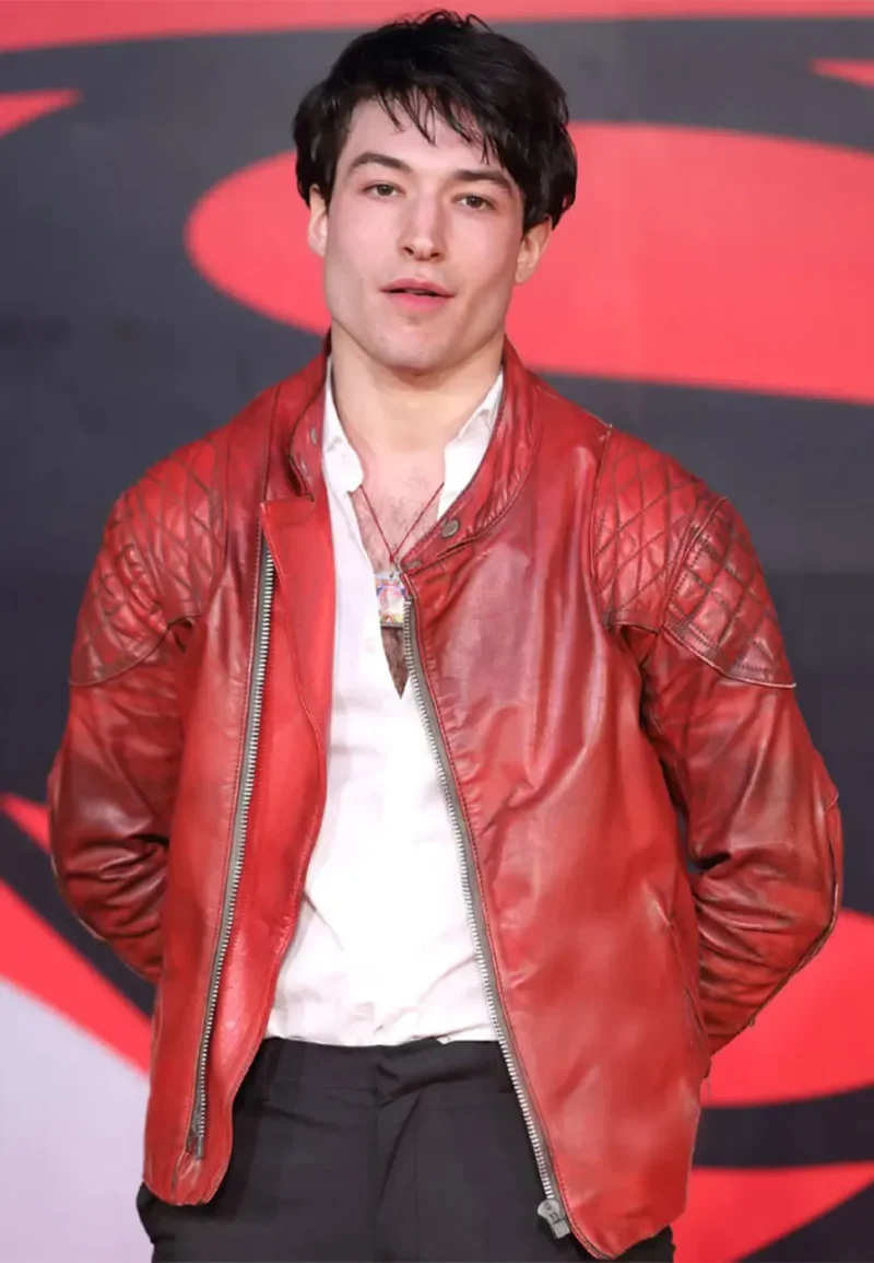 ezra miller leather jacket