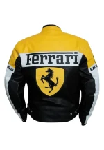 ferrari leather motorcycle yellow jacket