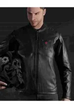 fighter pilot black leather jacket