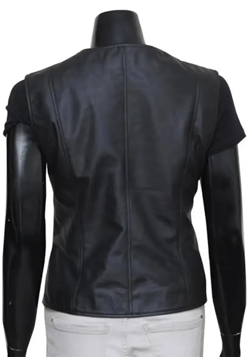 gamora black leather vest