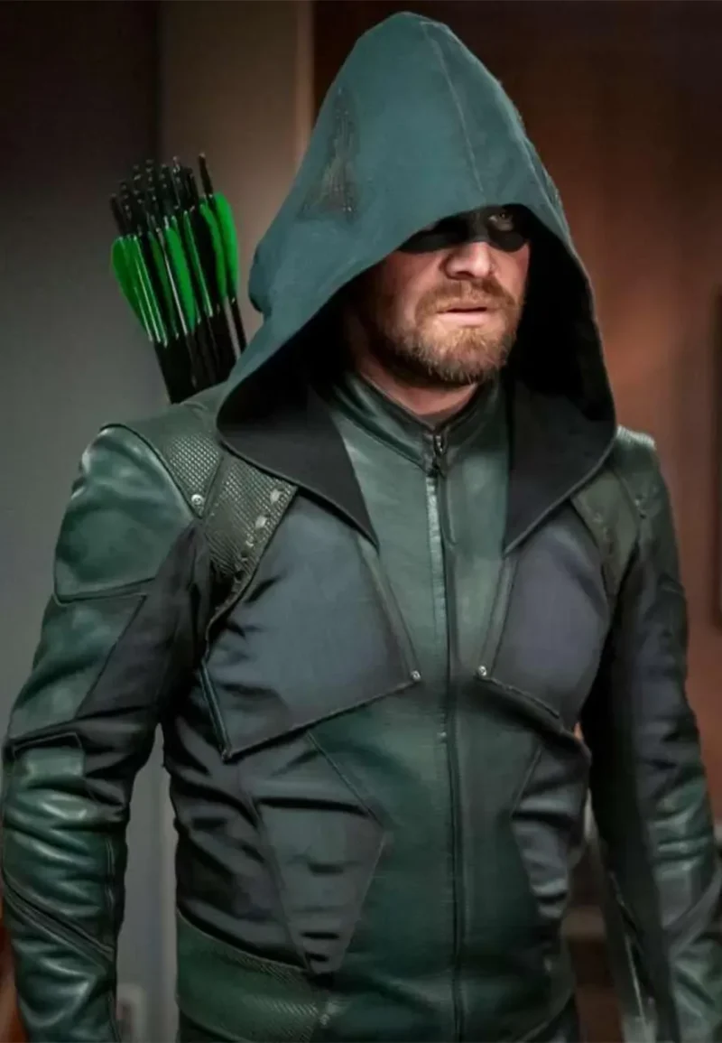green arrow season 08 leather jacket