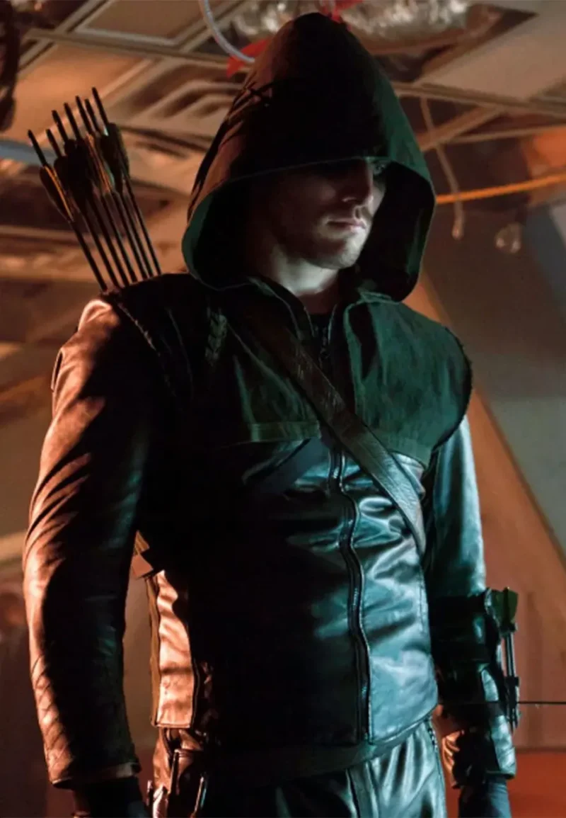 green leather jacket