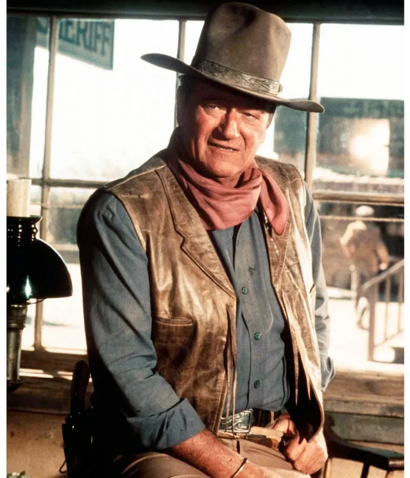 john wayne replica leather vest​