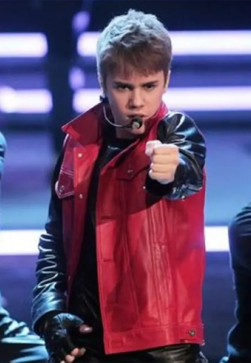 justin bieber red jacket
