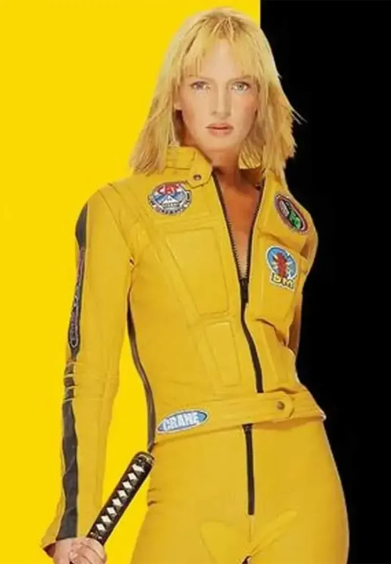 kill bill yellow leather motorcycle jacket