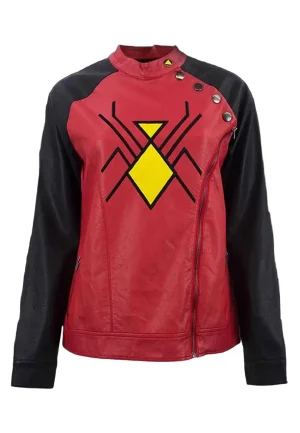 marvel spider woman leather jacket