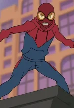 marvels spider man red and blue hoodie