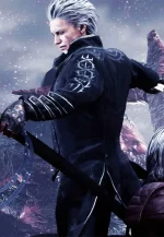 may cry 5 vergil black leather coat
