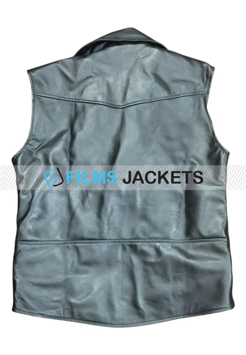 mc club black leather vest