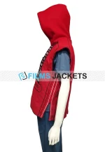 mena massoud red vest