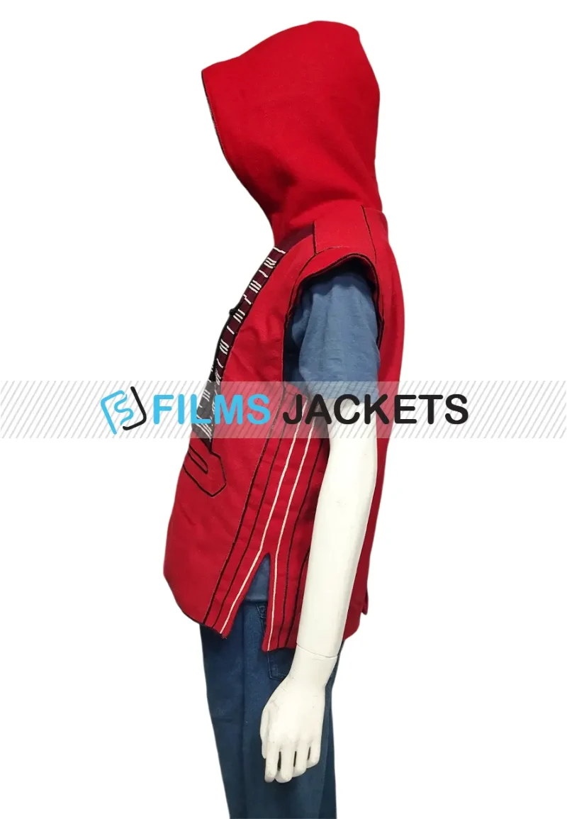 mena massoud red vest