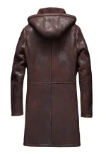mens hooded leather coat