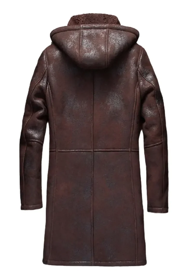mens hooded leather coat