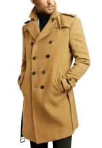 mens street wear double breasted coat