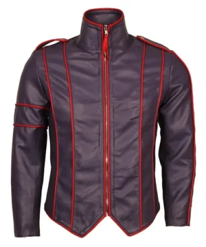 purple leather jacket
