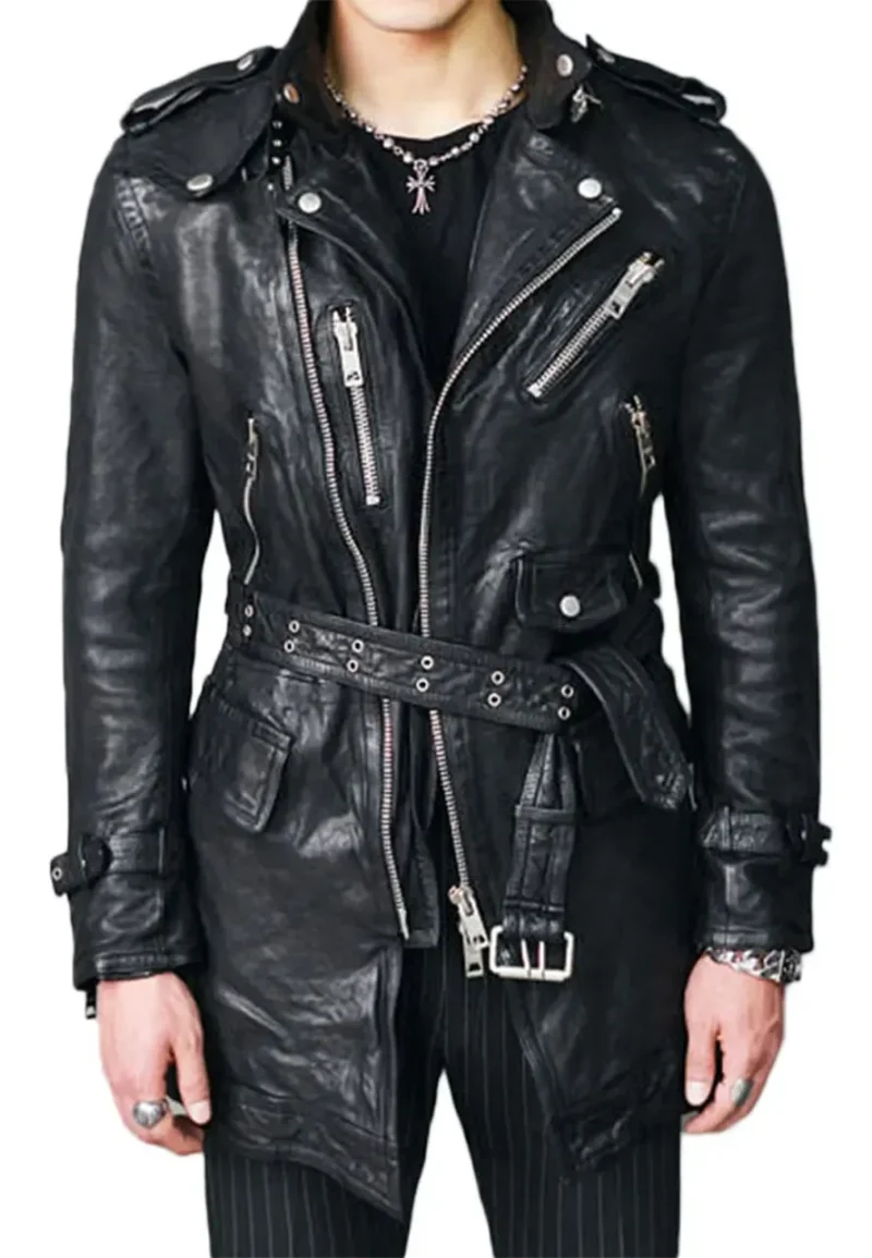 mid-length-black-leather-coat mid length black leather coat