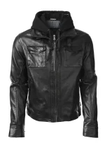 oliver queen black leather jacket