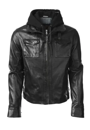 oliver queen black leather jacket