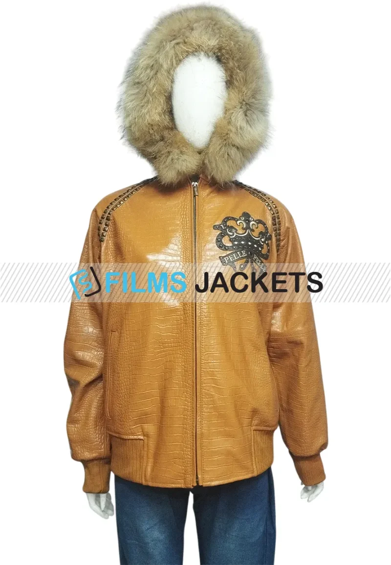 pelle pelle womens vintage hooded leather jacket