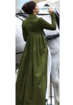 persuasion 2022 dakota johnson green long coat