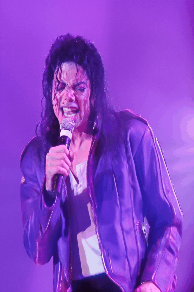 purple leather jacket