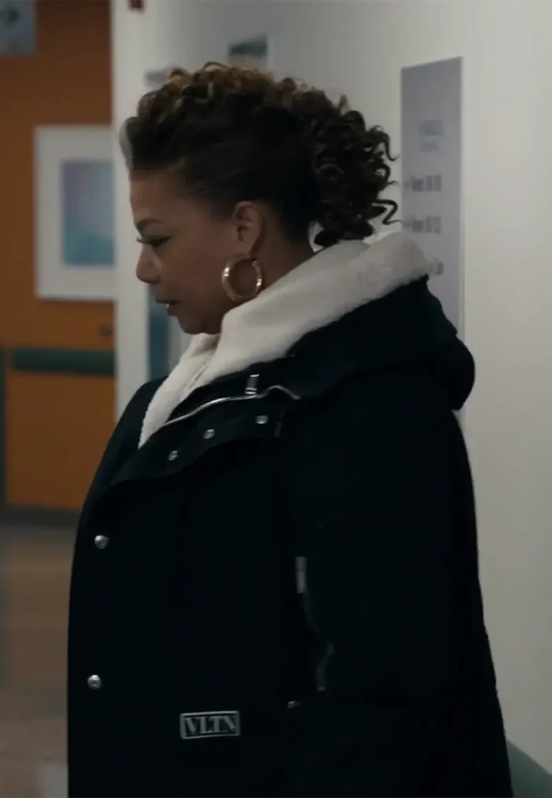 queen latifah shearling coat