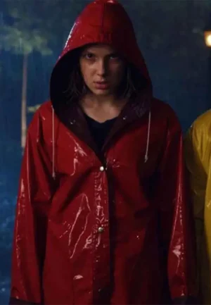 red raincoat