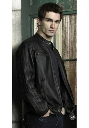 sam witwer black leather jacket