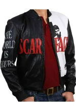 scarface tony montana bomber leather jacket