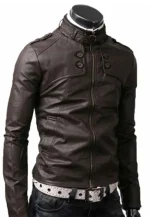 slim fit dark brown jacket