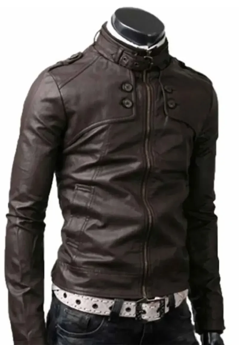 slim fit dark brown jacket