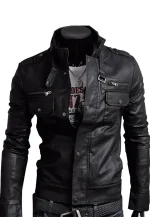 slim fit leather jacket