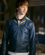smallville garth ranzz blue leather jacket