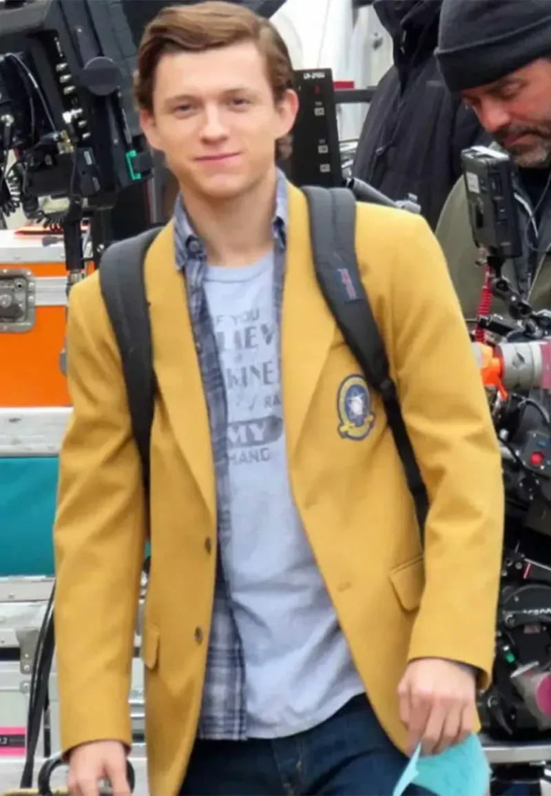 spideman homecoming yellow leather jacket