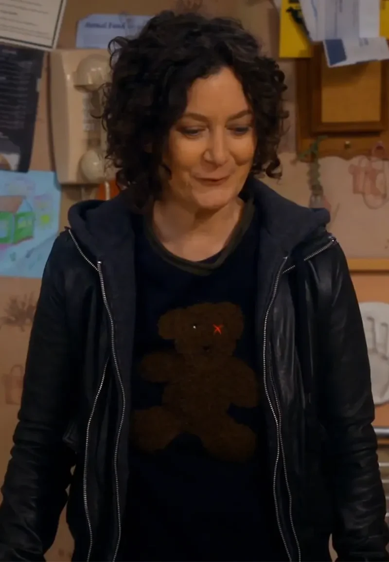 the conners sara gilbert leather jacket