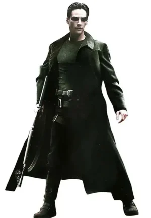 the matrix neo black trench coat