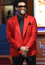 the weeknd blinding lights red blazer