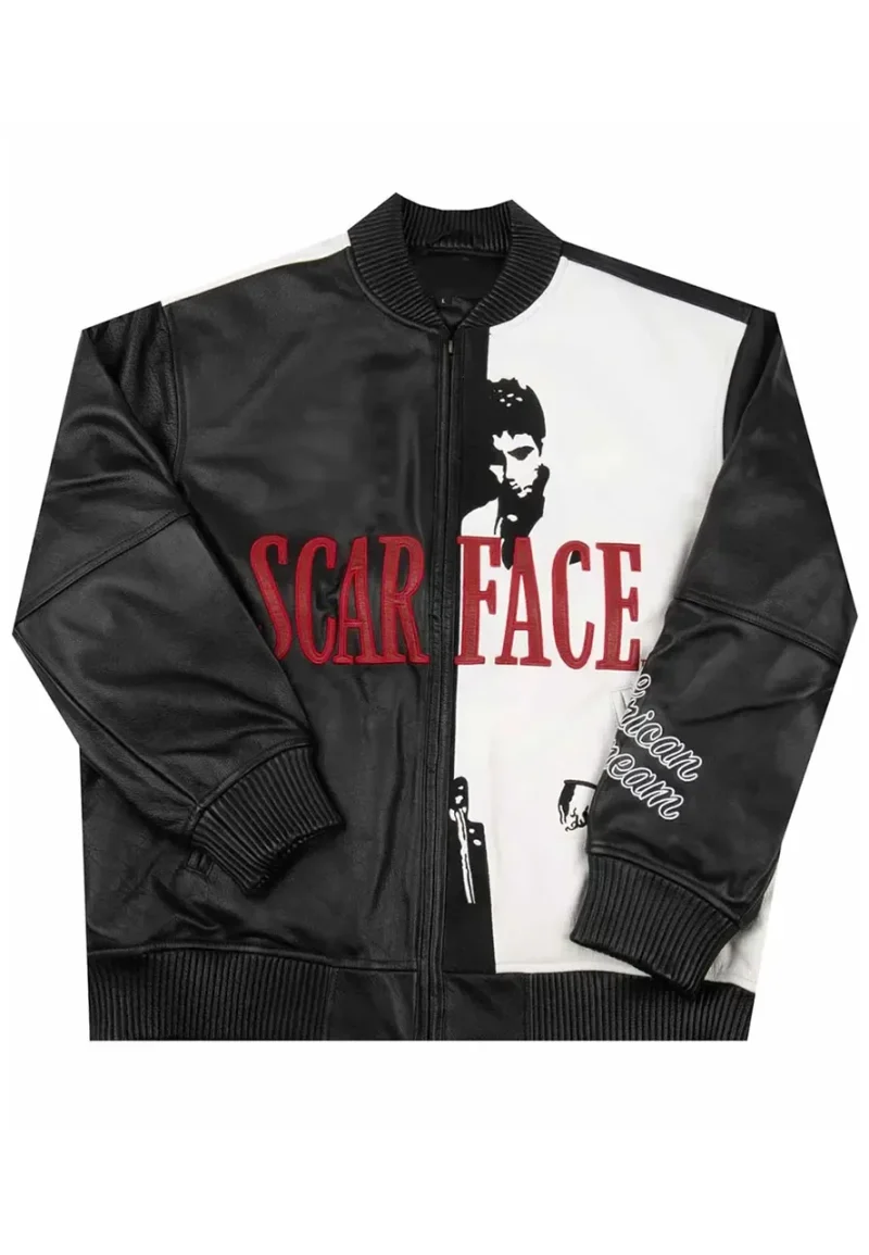 tony montana bomber leather jacket