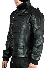 winter soldier blac leather jacket
