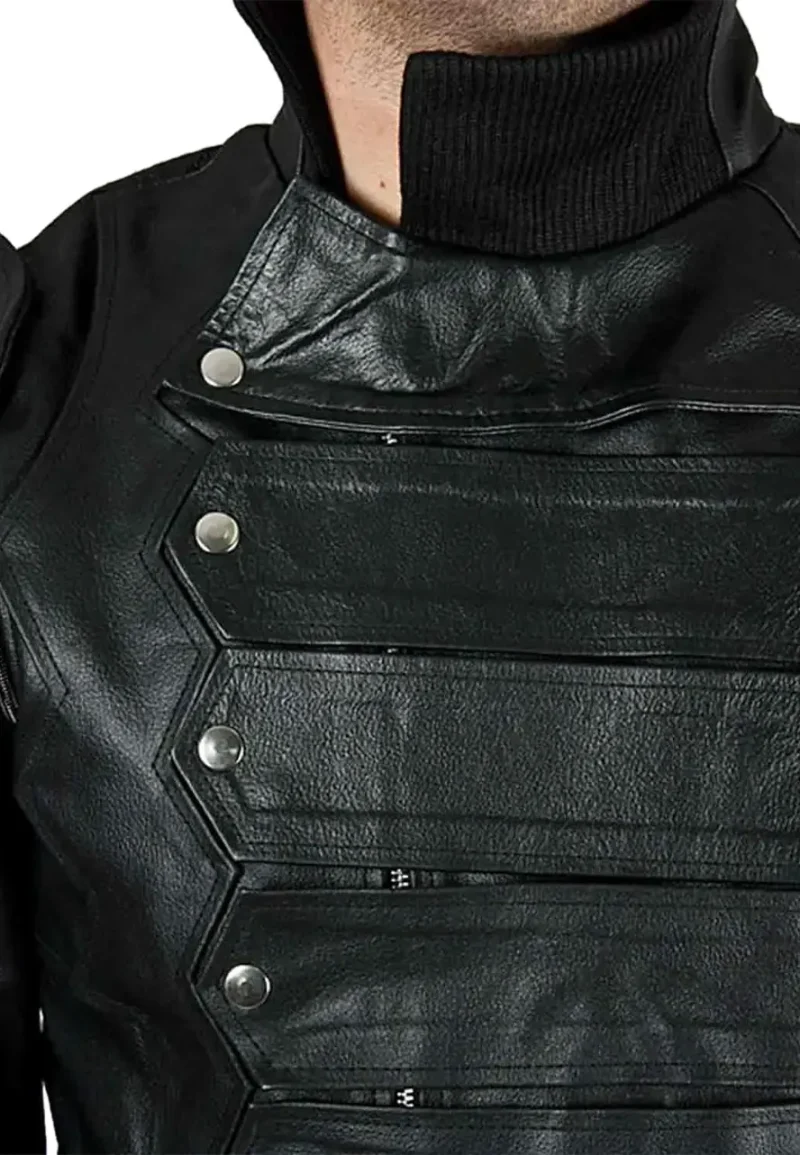 winter soldier black leather vest