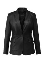 women leather blazer