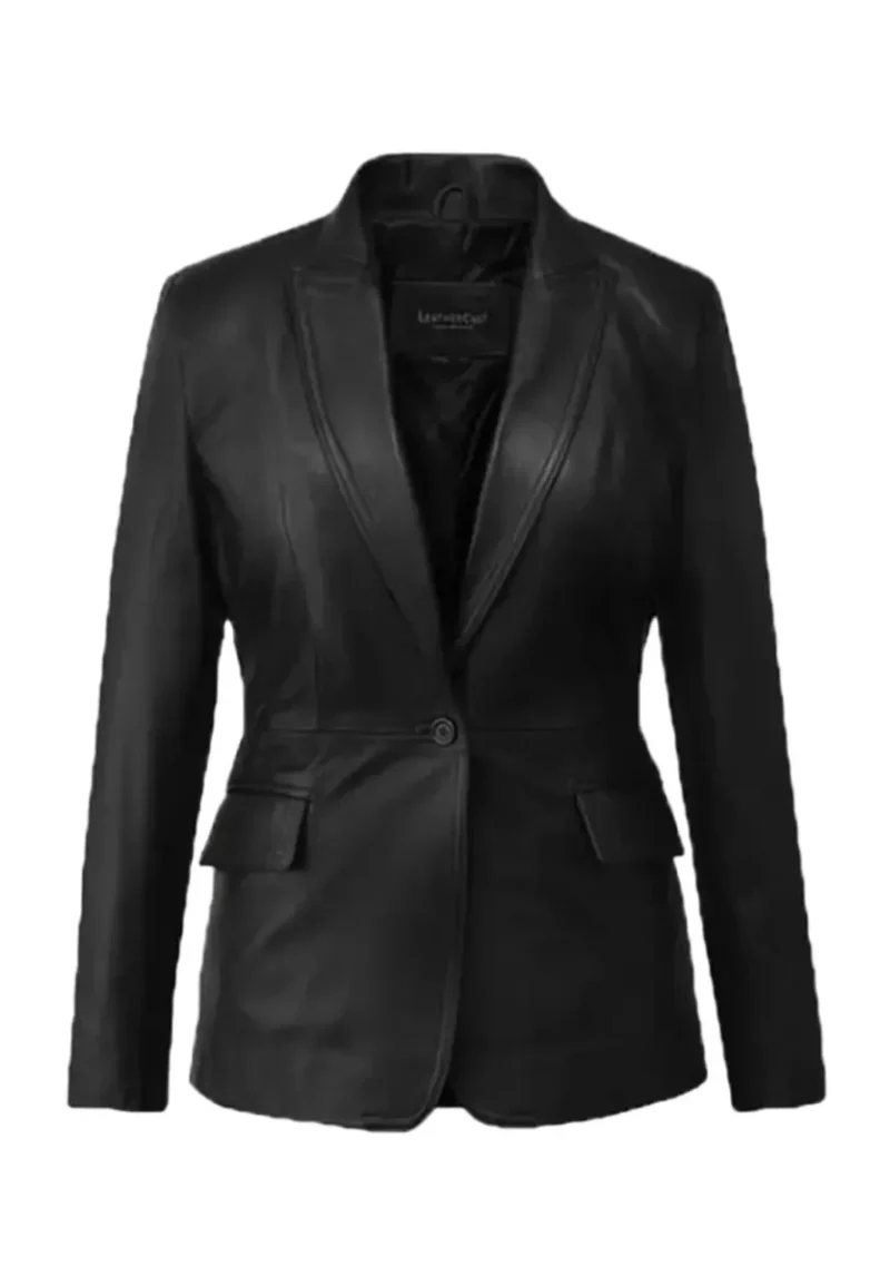 women leather blazer
