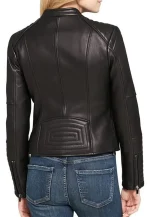 womens asymmetrical zipper leather jacket