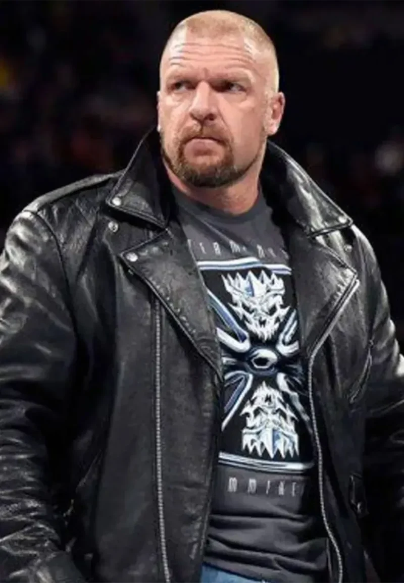 wwe triple h leather jacket